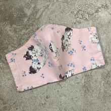 Load image into Gallery viewer, 1950s Vintage Kitsch Puppies and Kittens Pink Face Mask