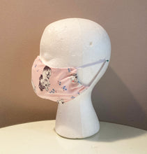 Load image into Gallery viewer, 1950s Vintage Kitsch Puppies and Kittens Pink Face Mask