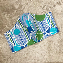 Load image into Gallery viewer, 1960s Blue Green Bubble Print Cotton Face Mask