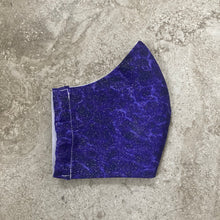 Load image into Gallery viewer, Purple Sparkle Silver Glitter Face Mask
