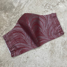 Load image into Gallery viewer, Maroon Gunmetal Metallic Swirl Print Face Mask