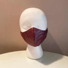 Load image into Gallery viewer, Maroon Gunmetal Metallic Swirl Print Face Mask
