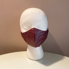 Load image into Gallery viewer, Maroon Gunmetal Metallic Swirl Print Face Mask