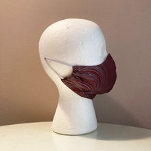 Load image into Gallery viewer, Maroon Gunmetal Metallic Swirl Print Face Mask