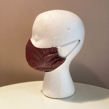 Load image into Gallery viewer, Maroon Gunmetal Metallic Swirl Print Face Mask