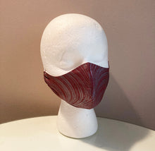 Load image into Gallery viewer, Maroon Gunmetal Metallic Swirl Print Face Mask