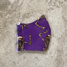 Load image into Gallery viewer, Purple Dancing Skeleton Print Face Mask