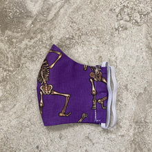 Load image into Gallery viewer, Purple Dancing Skeleton Print Face Mask