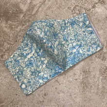 Load image into Gallery viewer, 1960s Vintage Pale Blue Floral Print Face Mask