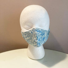 Load image into Gallery viewer, 1960s Vintage Pale Blue Floral Print Face Mask