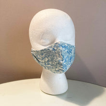 Load image into Gallery viewer, 1960s Vintage Pale Blue Floral Print Face Mask