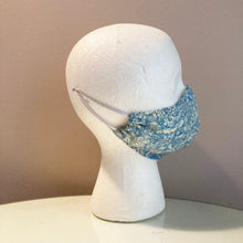 Load image into Gallery viewer, 1960s Vintage Pale Blue Floral Print Face Mask