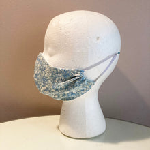 Load image into Gallery viewer, 1960s Vintage Pale Blue Floral Print Face Mask