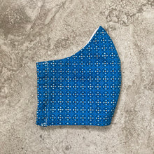 Load image into Gallery viewer, 1960s Vintage Blue and White Print Face Mask