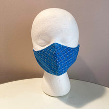 Load image into Gallery viewer, 1960s Vintage Blue and White Print Face Mask