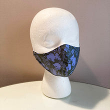 Load image into Gallery viewer, Periwinkle Tropical Leaf Print Face Mask