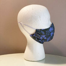 Load image into Gallery viewer, Periwinkle Tropical Leaf Print Face Mask