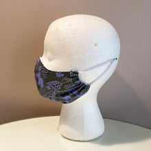 Load image into Gallery viewer, Periwinkle Tropical Leaf Print Face Mask