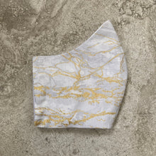 Load image into Gallery viewer, Grey and Gold Glitter Marble Print Face Mask