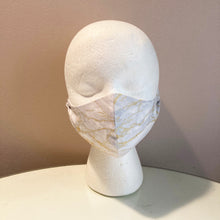 Load image into Gallery viewer, Grey and Gold Glitter Marble Print Face Mask