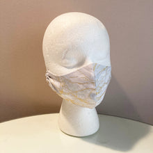 Load image into Gallery viewer, Grey and Gold Glitter Marble Print Face Mask