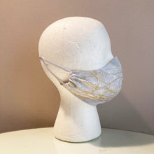 Load image into Gallery viewer, Grey and Gold Glitter Marble Print Face Mask