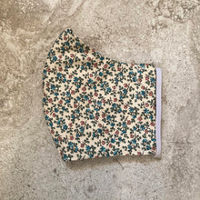 Load image into Gallery viewer, 1940's Tiny Pink & Blue Floral Print Face Mask