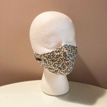Load image into Gallery viewer, 1940's Tiny Pink & Blue Floral Print Face Mask