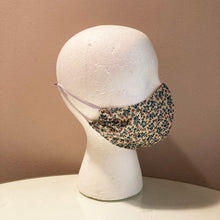 Load image into Gallery viewer, 1940's Tiny Pink & Blue Floral Print Face Mask