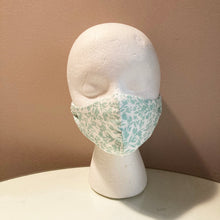 Load image into Gallery viewer, 1960s Sea Foam Green Floral Print Face Mask