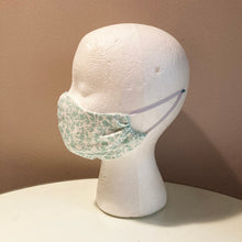Load image into Gallery viewer, 1960s Sea Foam Green Floral Print Face Mask