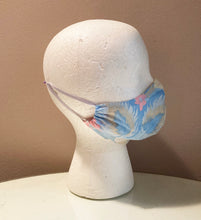 Load image into Gallery viewer, 1960s Blue Floral Tropical Print Face Mask