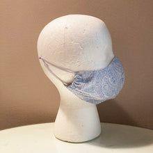 Load image into Gallery viewer, 1980s Vintage Blue Paisley Print Face Mask