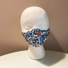 Load image into Gallery viewer, 1960s Vintage Blue Floral Print Face Mask