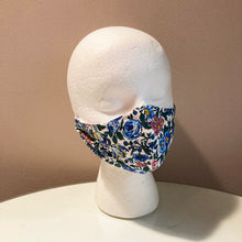 Load image into Gallery viewer, 1960s Vintage Blue Floral Print Face Mask