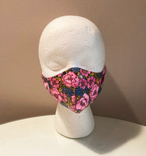 Load image into Gallery viewer, 1960s Vintage Bright Pink Floral Face Mask