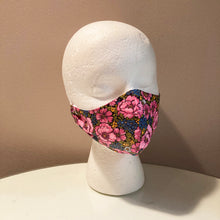 Load image into Gallery viewer, 1960s Vintage Bright Pink Floral Face Mask
