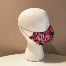 Load image into Gallery viewer, 1960s Vintage Bright Pink Floral Face Mask