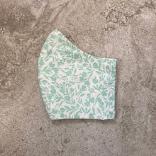 Load image into Gallery viewer, 1960s Sea Foam Green Floral Print Face Mask