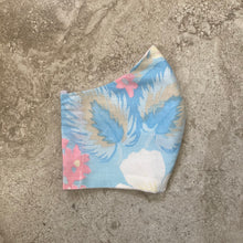 Load image into Gallery viewer, 1960s Blue Floral Tropical Print Face Mask