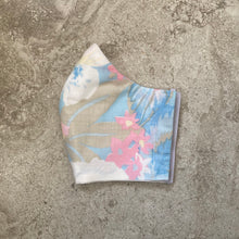 Load image into Gallery viewer, 1960s Blue Floral Tropical Print Face Mask