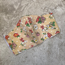 Load image into Gallery viewer, 1970s Vintage Tan Floral Polka Dot Print Face Mask