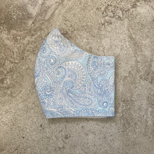 Load image into Gallery viewer, 1980s Vintage Blue Paisley Print Face Mask