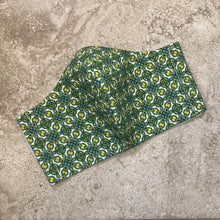 Load image into Gallery viewer, 1950s Vintage Green Retro Print Face Mask