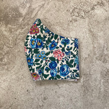 Load image into Gallery viewer, 1960s Vintage Blue Floral Print Face Mask