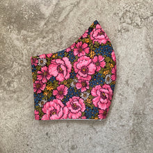 Load image into Gallery viewer, 1960s Vintage Bright Pink Floral Face Mask