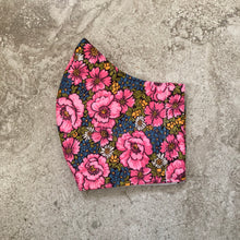 Load image into Gallery viewer, 1960s Vintage Bright Pink Floral Face Mask