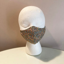 Load image into Gallery viewer, 1960s Vintage Green Paisley Print Face Mask