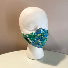 Load image into Gallery viewer, 1960s Green Leaves Face Mask