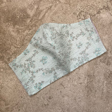 Load image into Gallery viewer, 1960s Vintage Blue Floral Seersucker Face Mask